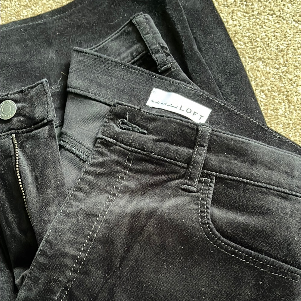 LOFT Women's Charcoal Velvet Pants